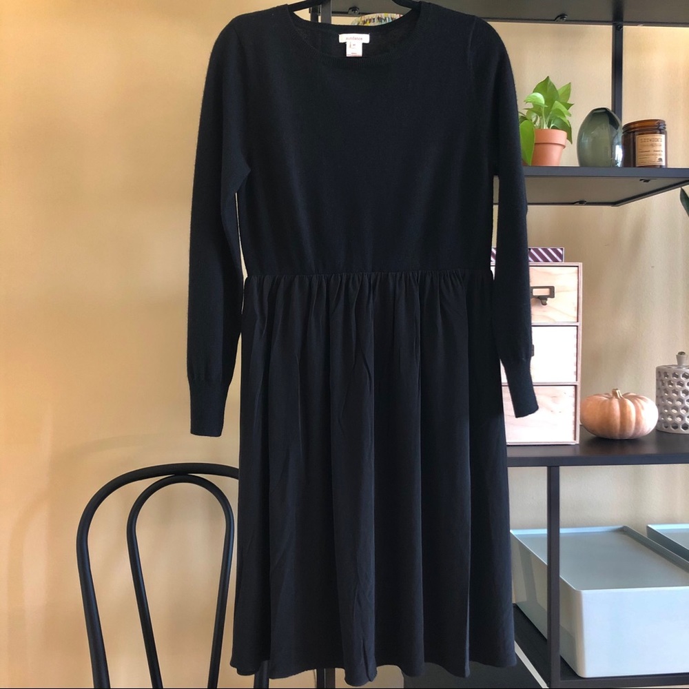 Merino Wool & Silk Midi Dress